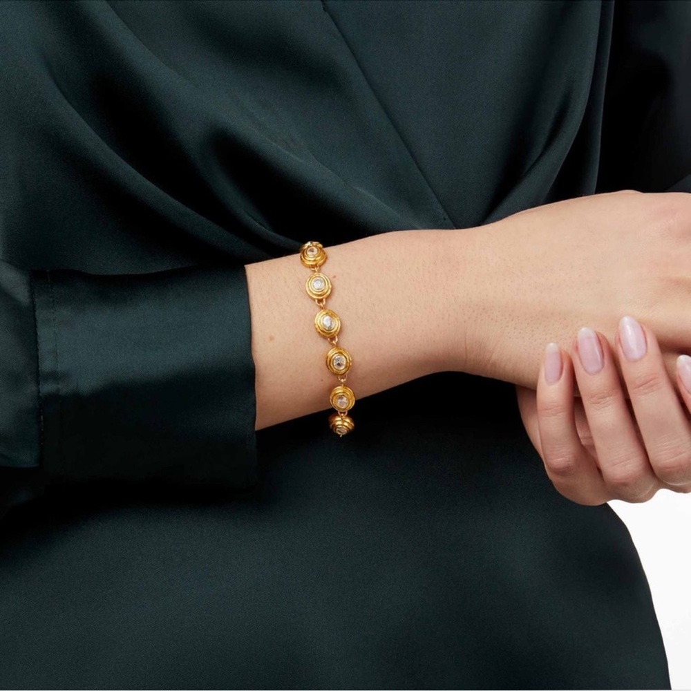 Julie Vos Gold and Clear Crystal Link Bracelet - Picture 3 of 6